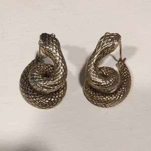 Gold Snake Charmer Earrings